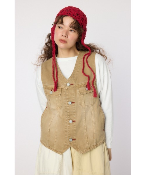 RODEO CROWNS WIDE BOWL（ロデオクラウンズワイドボウル）の「V CUT デニムベスト（ベスト・レディース・ブルー/ブラウン・FREE）」の22枚目の写真