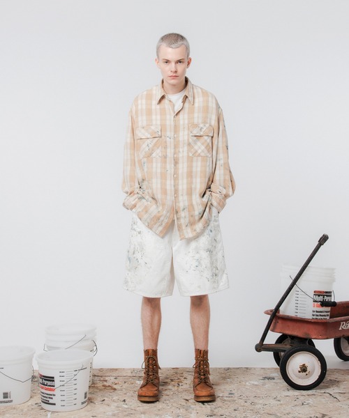 BOW WOW(バウワウ)の「PAINTER'S SPLATTER SHORTS(その他パンツ・メンズ・ホワイト・L/XL)」の2枚目の写真