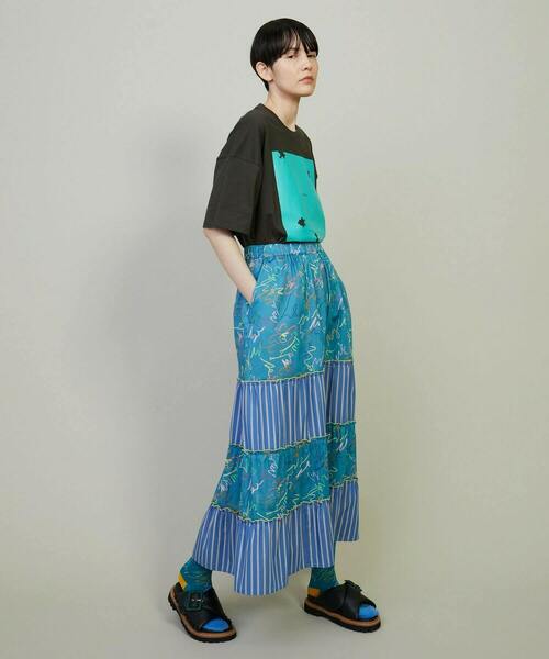 FRAPBOIS（フラボア）の「グラッフィー ティアードスカート（スカート・レディース・ブルー/ブラック・0/1）」の19枚目の写真