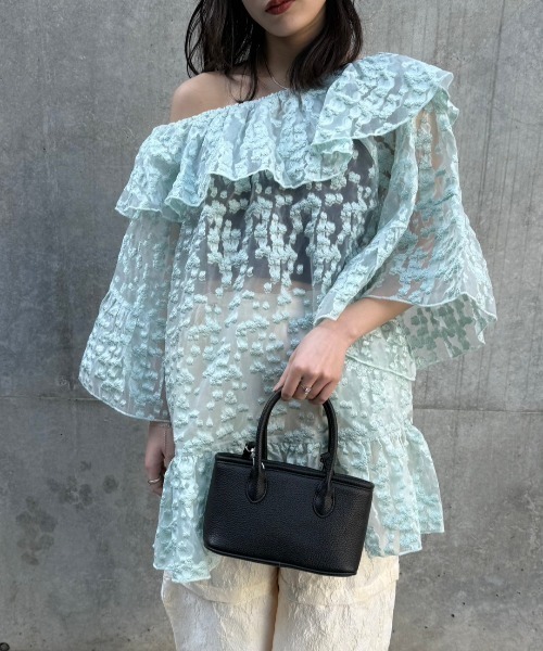 HONEY MI HONEY(ハニーミーハニー)の「flower organdie frill tunic(チュニック・レディース・ミント/ピンク/ホワイト/ブラック・FREE)」の22枚目の写真