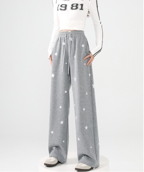 WEGO（ウィゴー）の「WEGO/星柄ルーズスウェットパンツ（スウェットパンツ・レディース・オフホワイト/ブラック/グレー・MEDIUM/LARGE）」の8枚目の写真