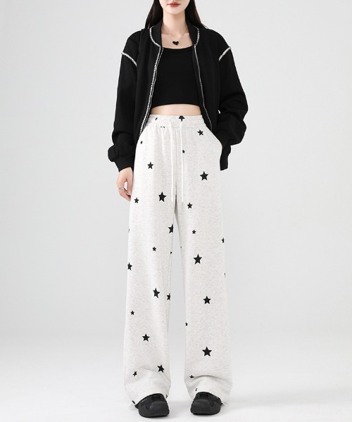 WEGO（ウィゴー）の「WEGO/星柄ルーズスウェットパンツ（スウェットパンツ・レディース・オフホワイト/ブラック/グレー・MEDIUM/LARGE）」の15枚目の写真