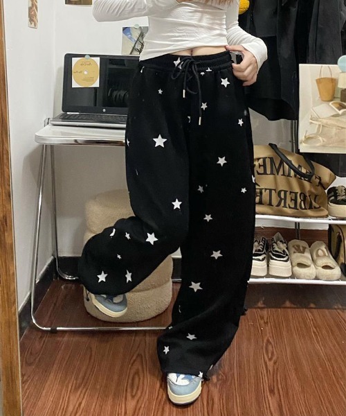 WEGO（ウィゴー）の「WEGO/星柄ルーズスウェットパンツ（スウェットパンツ・レディース・オフホワイト/ブラック/グレー・MEDIUM/LARGE）」の21枚目の写真