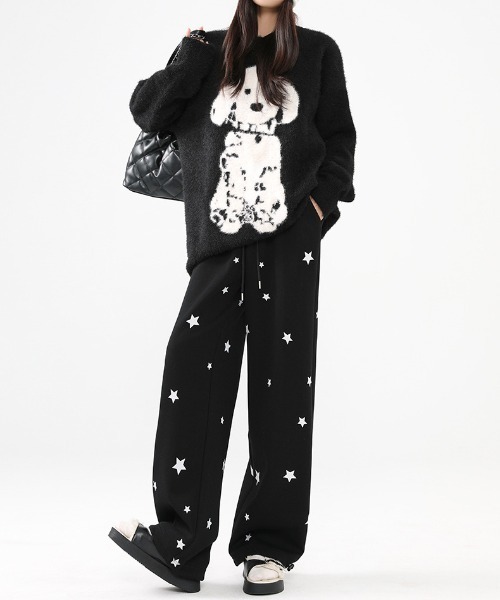 WEGO(ウィゴー)の「WEGO/星柄ルーズスウェットパンツ(スウェットパンツ・レディース・オフホワイト/ブラック/グレー・MEDIUM/LARGE)」の21枚目の写真