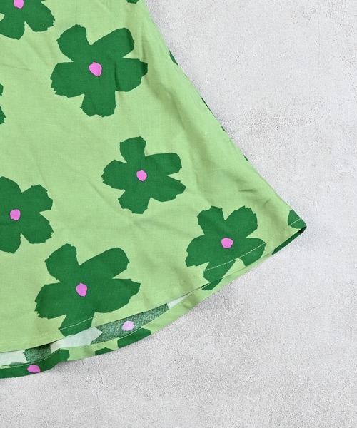 MARKEY'S（マーキーズ）の「総柄ビッグカラーワンピース（ワンピース・キッズ・ベージュ/ライトグリーン・90/100/110/120/130/140/150）」の8枚目の写真