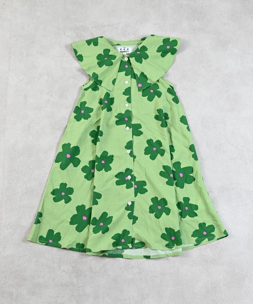 MARKEY'S（マーキーズ）の「総柄ビッグカラーワンピース（ワンピース・キッズ・ベージュ/ライトグリーン・90/100/110/120/130/140/150）」の3枚目の写真