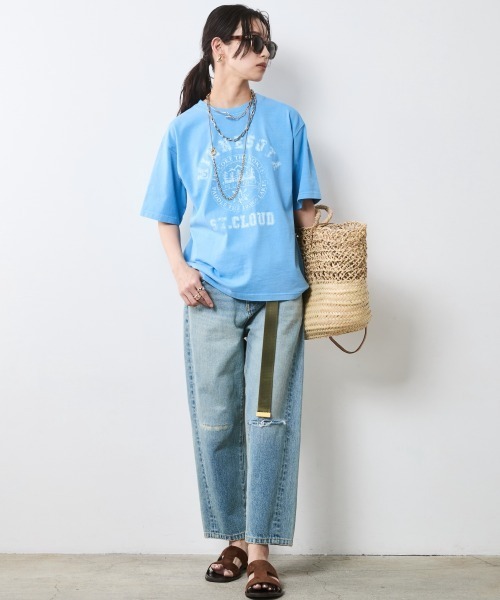 CHIC STYLE（シックスタイル）の「ピグメント染ロゴTシャツ＜大きいサイズ有＞シックスタイル（Tシャツ/カットソー・レディース・サックスブルー/モカ・5L/4L/3L/LL/L/M）」の17枚目の写真