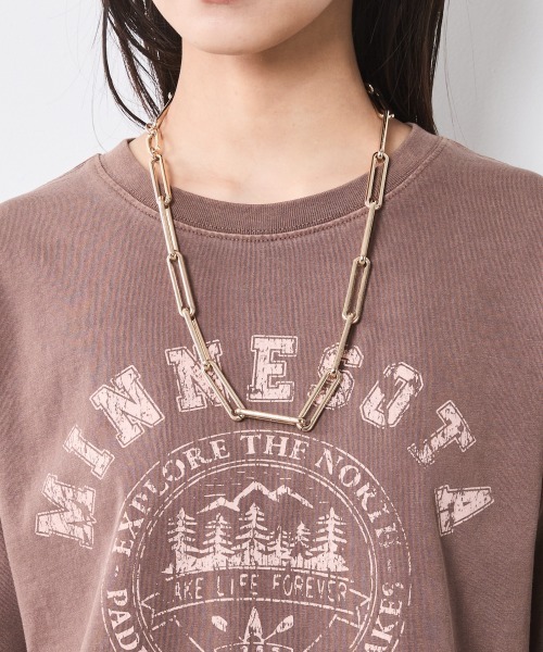 CHIC STYLE（シックスタイル）の「ピグメント染ロゴTシャツ＜大きいサイズ有＞シックスタイル（Tシャツ/カットソー・レディース・サックスブルー/モカ・5L/4L/3L/LL/L/M）」の8枚目の写真