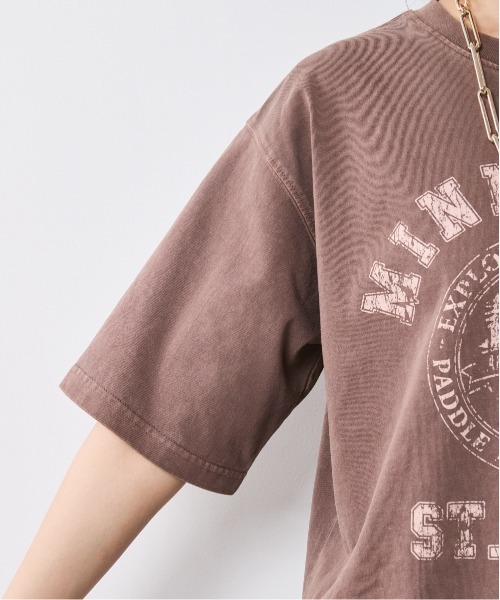 CHIC STYLE（シックスタイル）の「ピグメント染ロゴTシャツ＜大きいサイズ有＞シックスタイル（Tシャツ/カットソー・レディース・サックスブルー/モカ・5L/4L/3L/LL/L/M）」の9枚目の写真