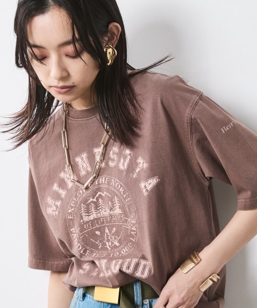 CHIC STYLE（シックスタイル）の「ピグメント染ロゴTシャツ＜大きいサイズ有＞シックスタイル（Tシャツ/カットソー・レディース・サックスブルー/モカ・5L/4L/3L/LL/L/M）」の16枚目の写真