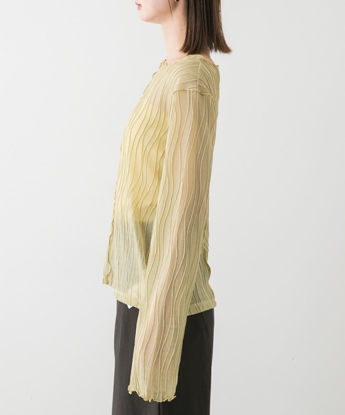 SENSE OF PLACE by URBAN RESEARCH（センスオブプレイスバイアーバンリサーチ）の「ウェーブジャガードトップ（Tシャツ/カットソー・レディース・アイボリー/ブラック/イエロー・ONE）」の20枚目の写真