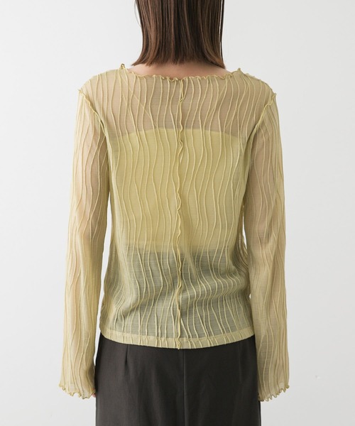 SENSE OF PLACE by URBAN RESEARCH（センスオブプレイスバイアーバンリサーチ）の「ウェーブジャガードトップ（Tシャツ/カットソー・レディース・アイボリー/ブラック/イエロー・ONE）」の21枚目の写真