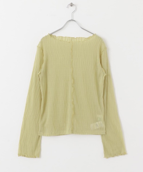 SENSE OF PLACE by URBAN RESEARCH（センスオブプレイスバイアーバンリサーチ）の「ウェーブジャガードトップ（Tシャツ/カットソー・レディース・アイボリー/ブラック/イエロー・ONE）」の14枚目の写真