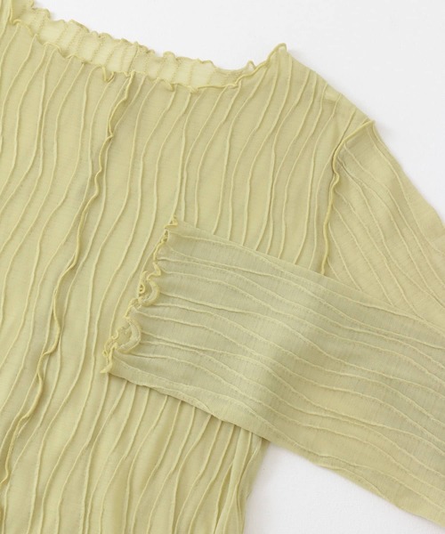 SENSE OF PLACE by URBAN RESEARCH（センスオブプレイスバイアーバンリサーチ）の「ウェーブジャガードトップ（Tシャツ/カットソー・レディース・アイボリー/ブラック/イエロー・ONE）」の15枚目の写真