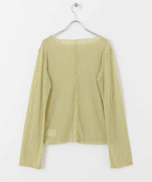 SENSE OF PLACE by URBAN RESEARCH（センスオブプレイスバイアーバンリサーチ）の「ウェーブジャガードトップ（Tシャツ/カットソー・レディース・アイボリー/ブラック/イエロー・ONE）」の4枚目の写真