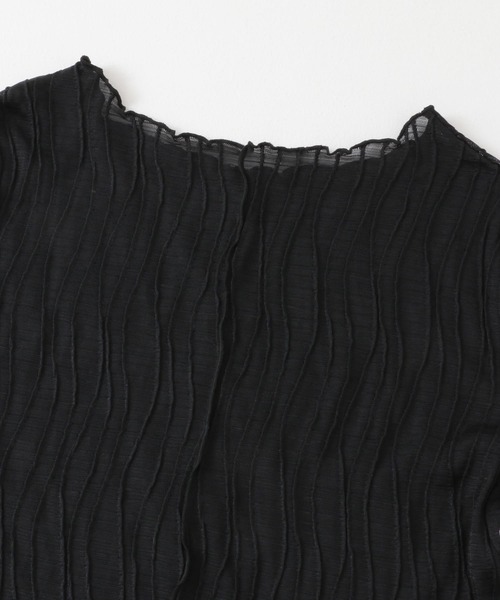 SENSE OF PLACE by URBAN RESEARCH（センスオブプレイスバイアーバンリサーチ）の「ウェーブジャガードトップ（Tシャツ/カットソー・レディース・アイボリー/ブラック/イエロー・ONE）」の6枚目の写真