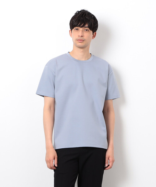 COMME CA ISM(コムサイズム)の「シルキーポンチ Tシャツ(Tシャツ/カットソー・メンズ・サックスブルー/ピンク/ホワイト/ネイビー/ライトグレー/ブラック/グリーン系その他・MEDIUM/LARGE)」の6枚目の写真