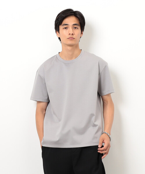 COMME CA ISM(コムサイズム)の「シルキーポンチ Tシャツ(Tシャツ/カットソー・メンズ・サックスブルー/ピンク/ホワイト/ネイビー/ライトグレー/ブラック/グリーン系その他・MEDIUM/LARGE)」の3枚目の写真