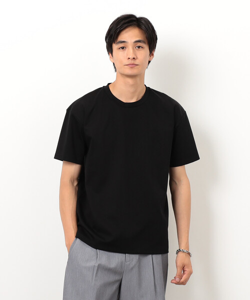 COMME CA ISM(コムサイズム)の「シルキーポンチ Tシャツ(Tシャツ/カットソー・メンズ・サックスブルー/ピンク/ホワイト/ネイビー/ライトグレー/ブラック/グリーン系その他・MEDIUM/LARGE)」の2枚目の写真