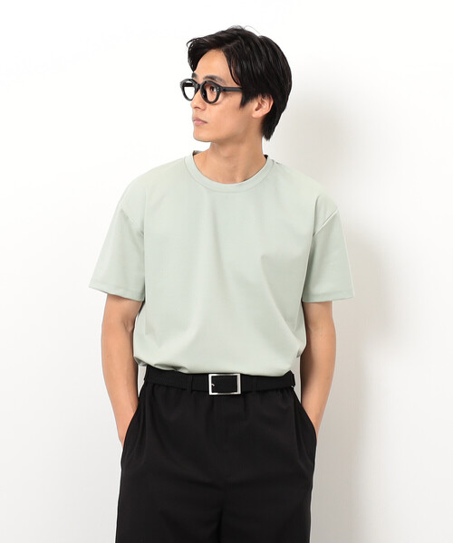 COMME CA ISM(コムサイズム)の「シルキーポンチ Tシャツ(Tシャツ/カットソー・メンズ・サックスブルー/ピンク/ホワイト/ネイビー/ライトグレー/ブラック/グリーン系その他・MEDIUM/LARGE)」の16枚目の写真