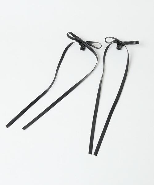 WEGO（ウィゴー）の「WEGO/【2点セット】PUロングリボンクリップ（バレッタ/ヘアクリップ・レディース・ライトピンク/ブラック/オフホワイト/ブラウン・FREE）」の3枚目の写真