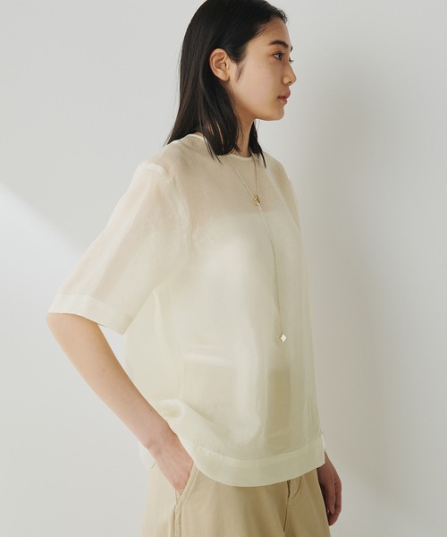 Whim Gazette(ウィムガゼット)の「シアーTシャツ(シャツ/ブラウス・レディース・レモンイエロー/グレイッシュベージュ・FREE)」の16枚目の写真