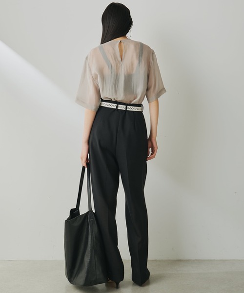 Whim Gazette(ウィムガゼット)の「シアーTシャツ(シャツ/ブラウス・レディース・レモンイエロー/グレイッシュベージュ・FREE)」の10枚目の写真