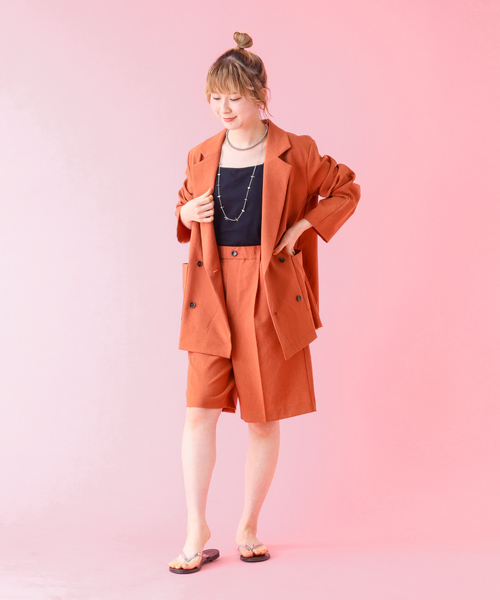 Rouge vif la cle(ルージュヴィフラクレ)の「【Le Melange/ル・メランジュ】スラブタッチドライショートパンツ/セットアップ対応/ショートパンツ【WEB限定】(その他パンツ・レディース・オレンジ系その他/ベージュ/ブラック・フリー)」の6枚目の写真