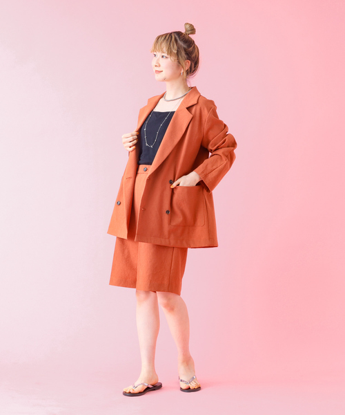 Rouge vif la cle(ルージュヴィフラクレ)の「【Le Melange/ル・メランジュ】スラブタッチドライショートパンツ/セットアップ対応/ショートパンツ【WEB限定】(その他パンツ・レディース・オレンジ系その他/ベージュ/ブラック・フリー)」の5枚目の写真