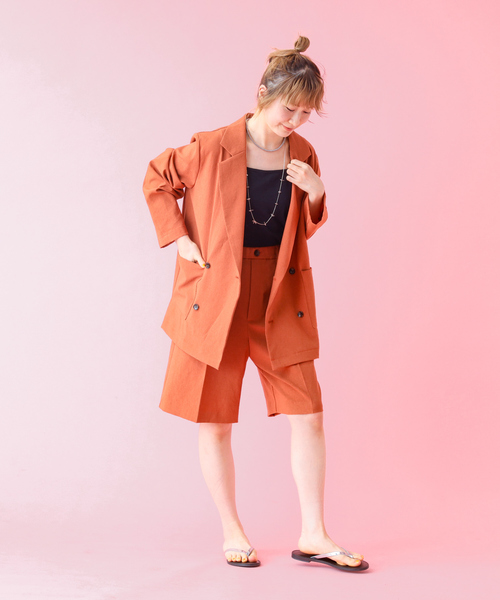 Rouge vif la cle(ルージュヴィフラクレ)の「【Le Melange/ル・メランジュ】スラブタッチドライショートパンツ/セットアップ対応/ショートパンツ【WEB限定】(その他パンツ・レディース・オレンジ系その他/ベージュ/ブラック・フリー)」の4枚目の写真