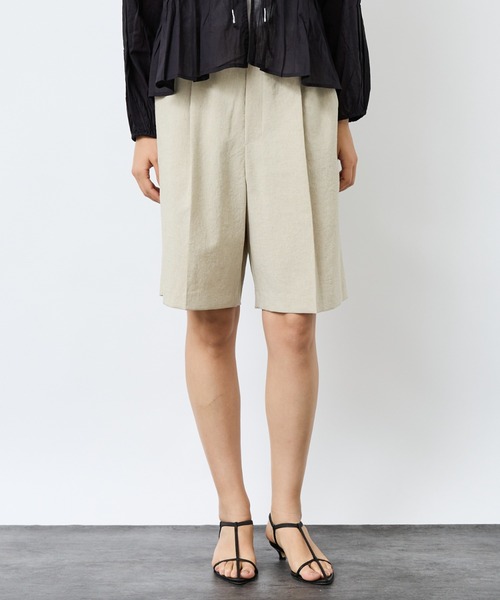 Rouge vif la cle(ルージュヴィフラクレ)の「【Le Melange/ル・メランジュ】スラブタッチドライショートパンツ/セットアップ対応/ショートパンツ【WEB限定】(その他パンツ・レディース・オレンジ系その他/ベージュ/ブラック・フリー)」の1枚目の写真