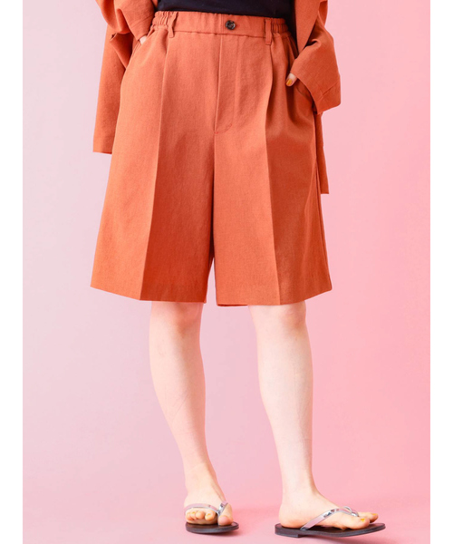 Rouge vif la cle(ルージュヴィフラクレ)の「【Le Melange/ル・メランジュ】スラブタッチドライショートパンツ/セットアップ対応/ショートパンツ【WEB限定】(その他パンツ・レディース・オレンジ系その他/ベージュ/ブラック・フリー)」の3枚目の写真