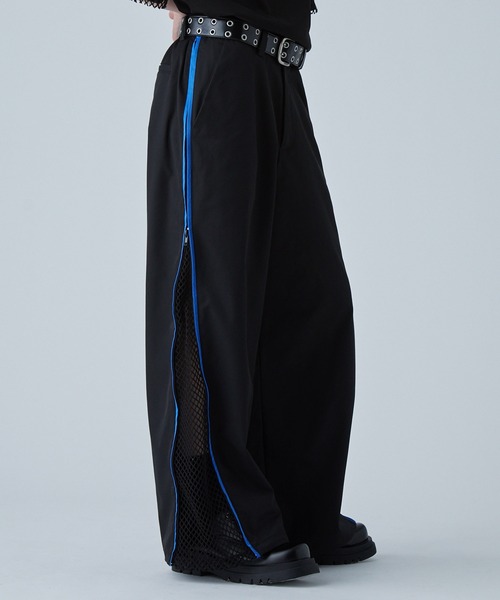VELNUS(ベルナス)の「【VELNUS】Side zip bicolor design mesh loose nylon track pants/サイドジップバイカラーデザイン メッシュルーズナイロントラックパンツ【セットアップ対応】(その他パンツ・メンズ・ブラック/ブラック系・L/M/S)」の13枚目の写真