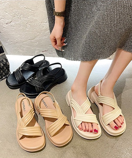 Lace Ladies(レースレディース)の「アシンメトリー バックストラップ 厚底 プラットフォーム サンダル(サンダル・レディース・ブラウン/ブラック/アイボリー・23cm/24cm/25cm)」の11枚目の写真