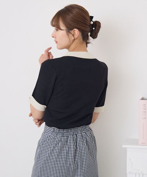 ems excite（エムズエキサイト）の「ハート釦襟NTPO（ニット/セーター・レディース・ブラック/ピンク/ナチュラル・FREE）」の21枚目の写真