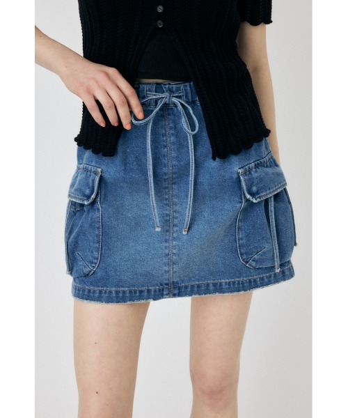 MOUSSY（マウジー）の「UTILITY DENIM スカート（スカート・レディース・ホワイト/ブルー・1/2）」の2枚目の写真