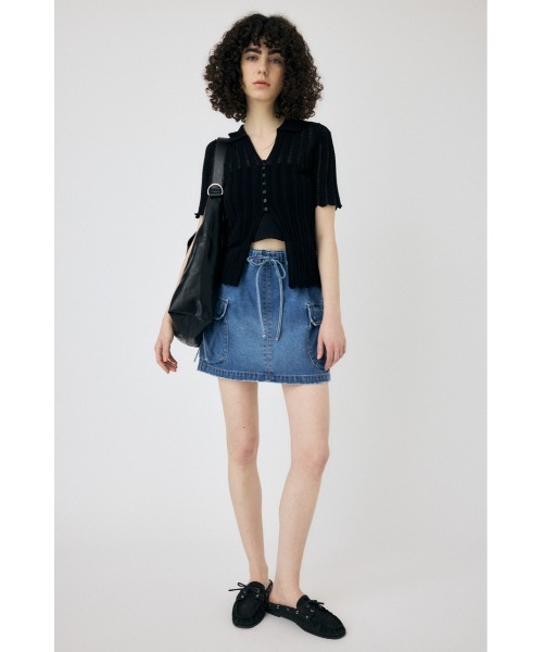 MOUSSY（マウジー）の「UTILITY DENIM スカート（スカート・レディース・ホワイト/ブルー・1/2）」の4枚目の写真