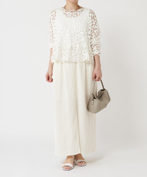 LIVETART(リヴェタート)の「リバーレースクロップドブラウス(シャツ/ブラウス・レディース・ブラック/ホワイト・FREE)」の10枚目の写真