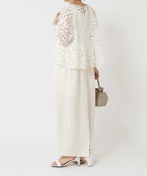 LIVETART(リヴェタート)の「リバーレースクロップドブラウス(シャツ/ブラウス・レディース・ブラック/ホワイト・FREE)」の12枚目の写真