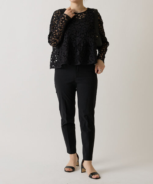 LIVETART(リヴェタート)の「リバーレースクロップドブラウス(シャツ/ブラウス・レディース・ブラック/ホワイト・FREE)」の14枚目の写真