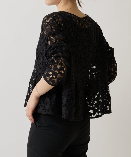 LIVETART(リヴェタート)の「リバーレースクロップドブラウス(シャツ/ブラウス・レディース・ブラック/ホワイト・FREE)」の18枚目の写真