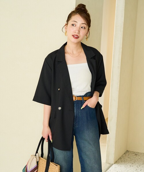 半袖ジャケット　Sサイズ Sサイズ 〕 【セットアップ対応】ドライトリアセクロス 半袖