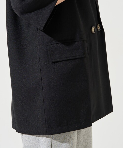 セール】限定展開 麻調 ダブルテーラード 半袖 ジャケット(テーラード セール】限定展開 麻調 ダブルテーラード 半袖 ジャケット(テーラード