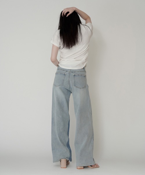 KINO THE KEI(キノザケイ)の「ラップ ウエスト ワイド デニム KINO THE KEI(デニムパンツ・レディース・サックスブルー/ブルー・S/M)」の9枚目の写真