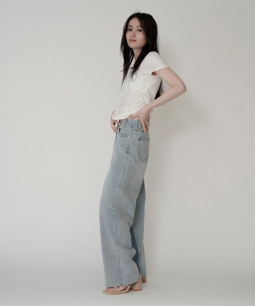 ラップ ウエスト ワイド デニム [KINO THE KEI] ラップ ウエスト ワイド デニム KINO THE KEI（デニムパンツ）｜KINO