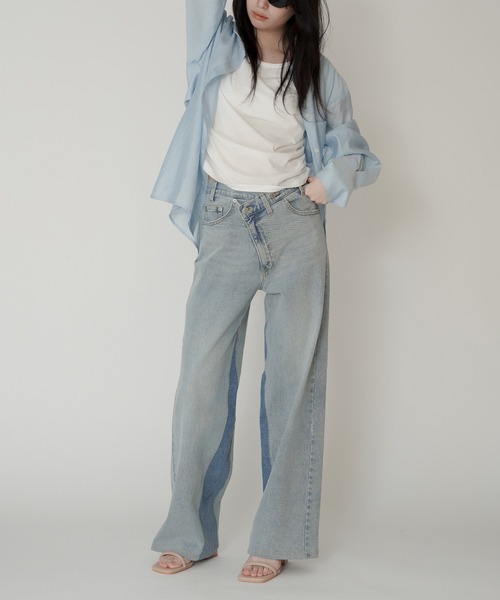 ラップ ウエスト ワイド デニム [KINO THE KEI] ラップ ウエスト ワイド デニム KINO THE KEI 全2色｜ktk721-0053【3