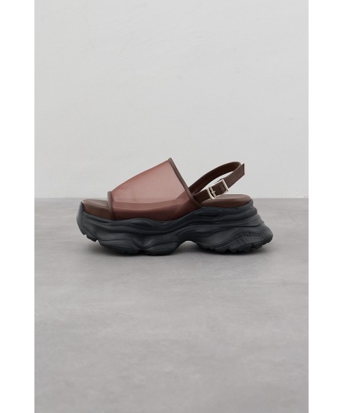 AZUL by moussy（アズールバイマウジー）の「スニーカーソールシアーサンダル 靴（サンダル・レディース・ブラック/ブラウン・SMALL/MEDIUM/LARGE）」の12枚目の写真