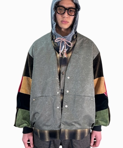 masterkey（マスターキー）の「mcg3635-THEATER MA-1カーディガン（カーディガン/ボレロ・メンズ・カーキ/ブラック・1/2）」の4枚目の写真