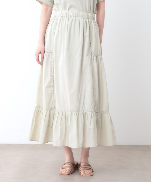 LAURA ASHLEY(ローラアシュレイ)の「【ウエストゴム/SETUP可/100%/インド綿】 フリルスカート(スカート・レディース・ベージュ/チャコールグレー・40/38)」の11枚目の写真