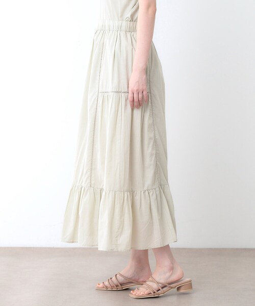 LAURA ASHLEY(ローラアシュレイ)の「【ウエストゴム/SETUP可/100%/インド綿】 フリルスカート(スカート・レディース・ベージュ/チャコールグレー・40/38)」の12枚目の写真
